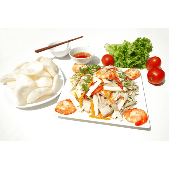 GỎI CỦ HỦ DỪA TÔM THỊT