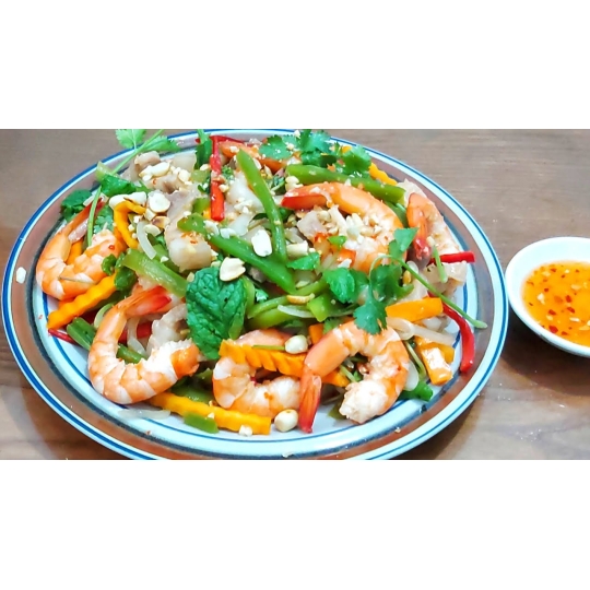 RAU TIẾN VUA TÔM THỊT